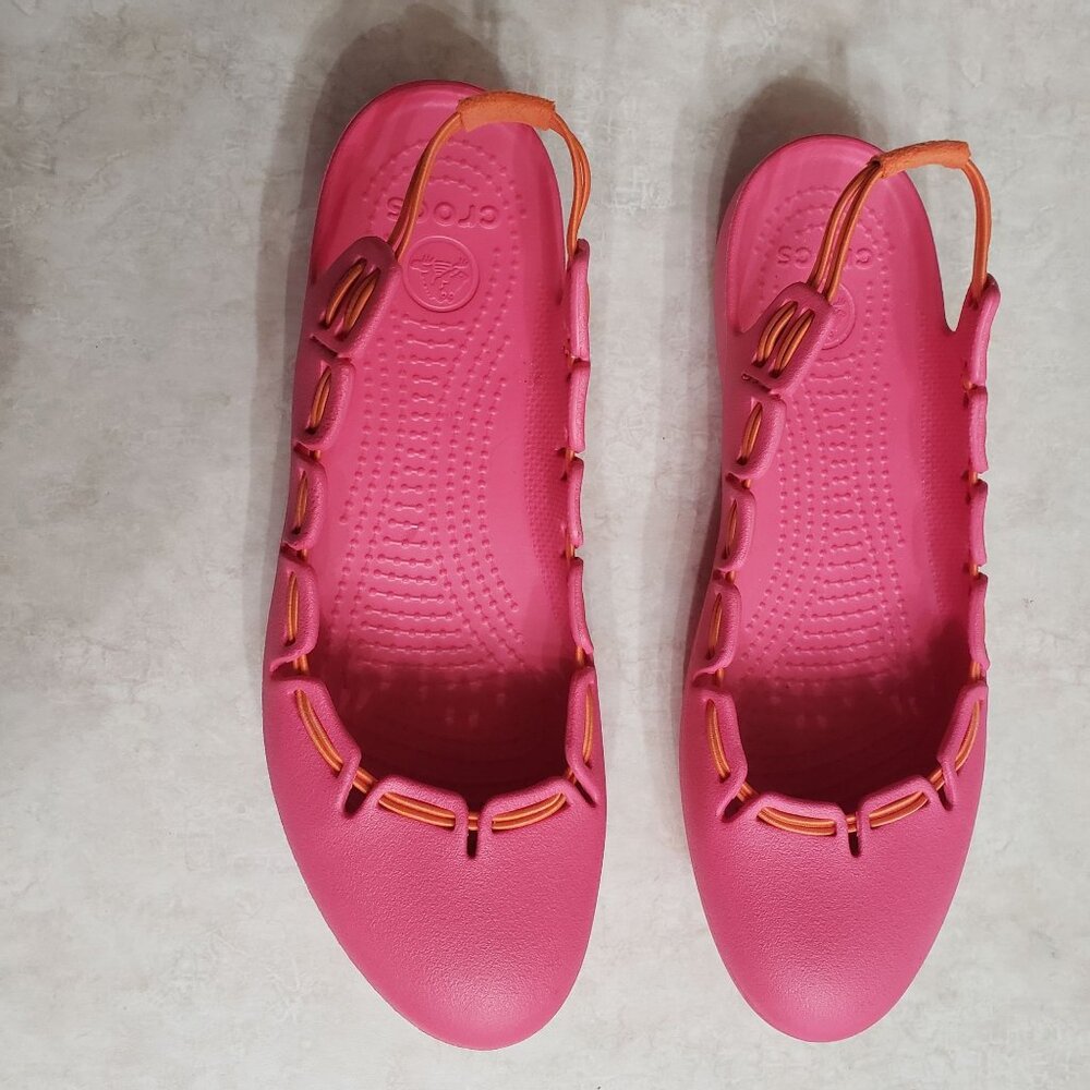 Crocs Springi Slingback Pink Orange Shoe SIze 9